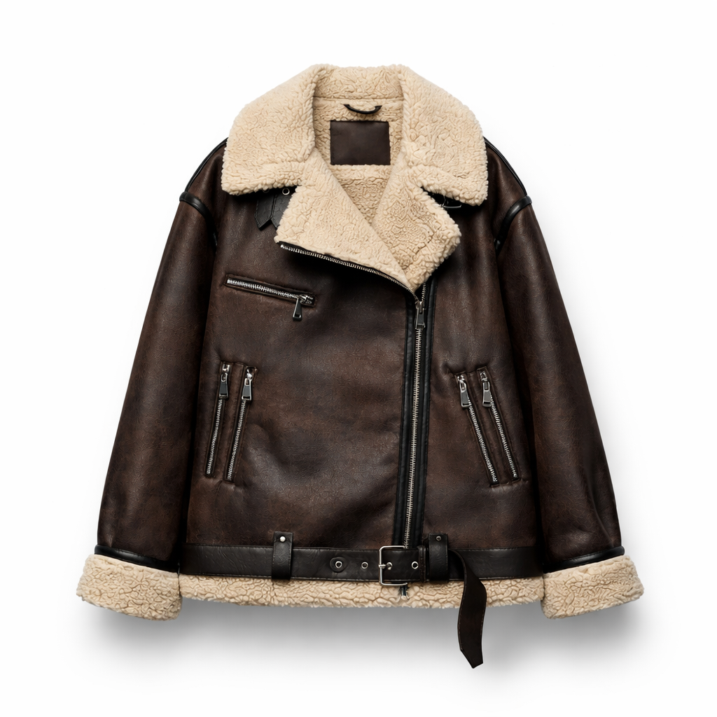 Women’s Faux Fur Suede Jacket | Biker Style