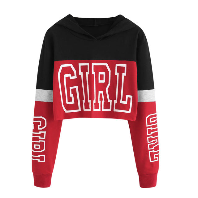Women’s Crop Hoodie | Patchwork Graphic Sweatshirt