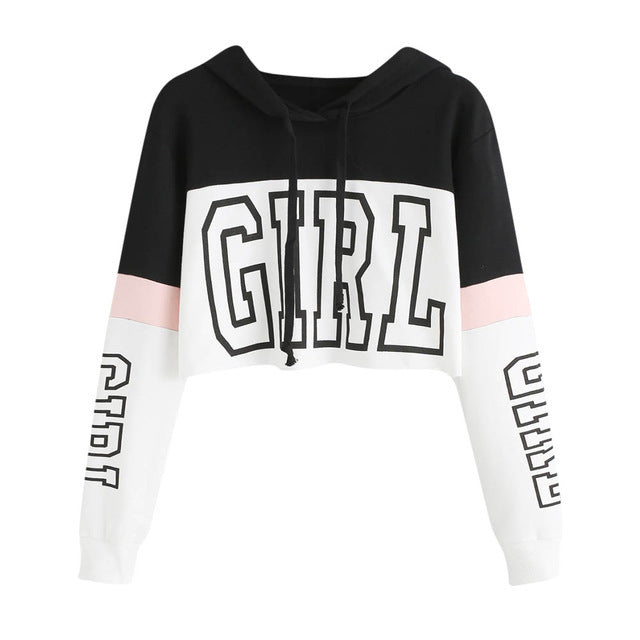 Women’s Crop Hoodie | Patchwork Graphic Sweatshirt