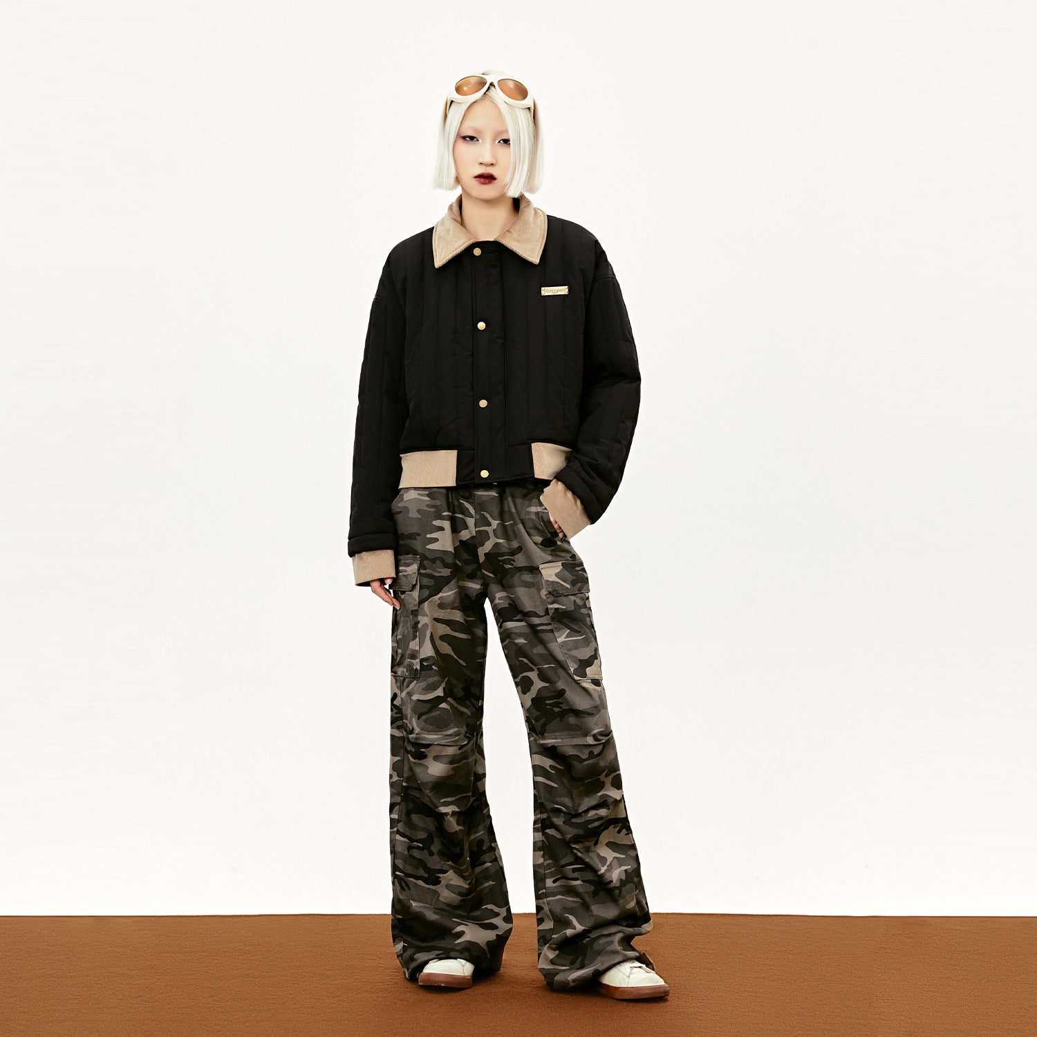 Women's Colorblock Cotton Jacket | Casual Contrast Coat