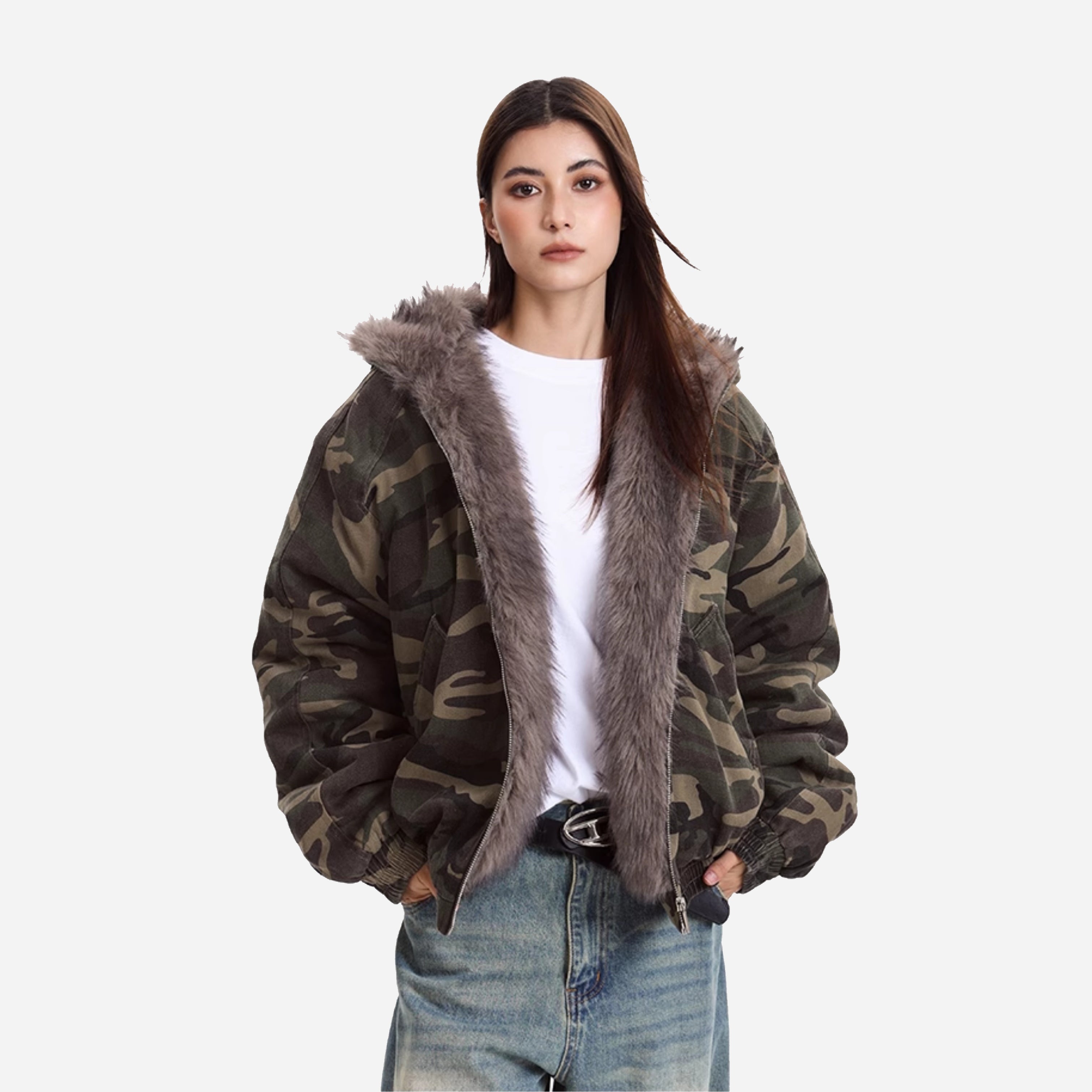 Women’s Camouflage Padded Jacket | Winter