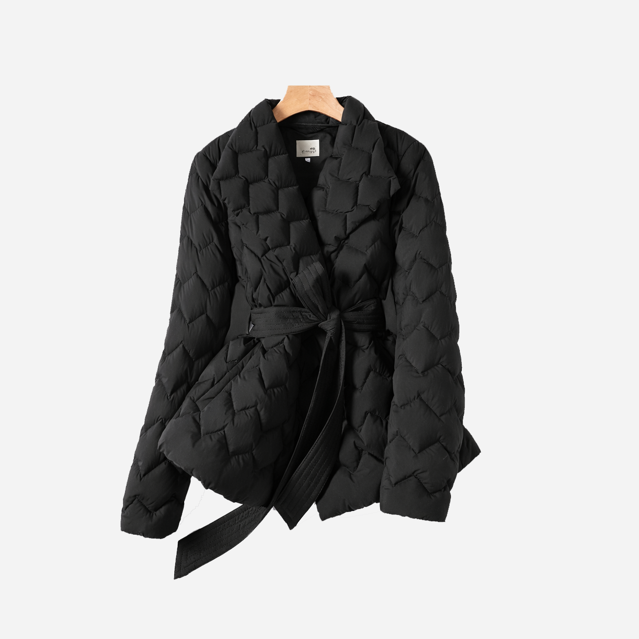 Women’s Belted Quilted Winter Coat | Lapel
