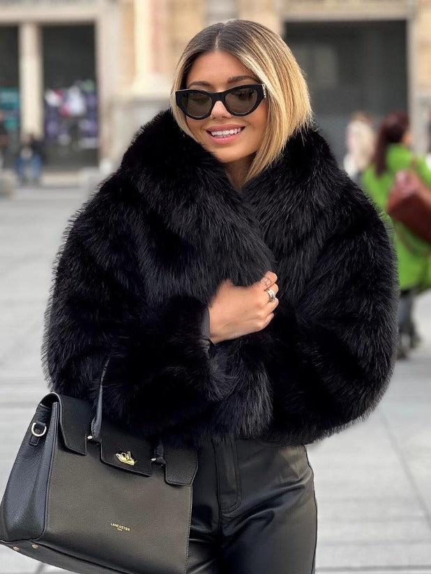 Women’s Plush Winter Coat | Fluffy Lapel