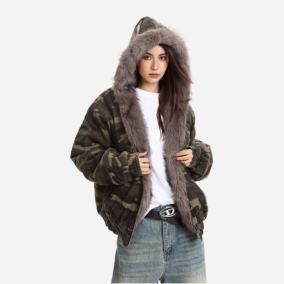 Women’s Camouflage Padded Jacket | Winter
