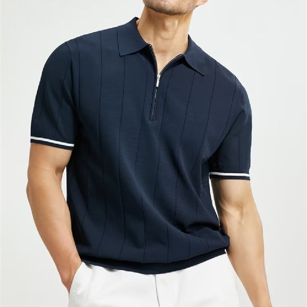 Men’s Zip Polo Shirt | Summer Casual