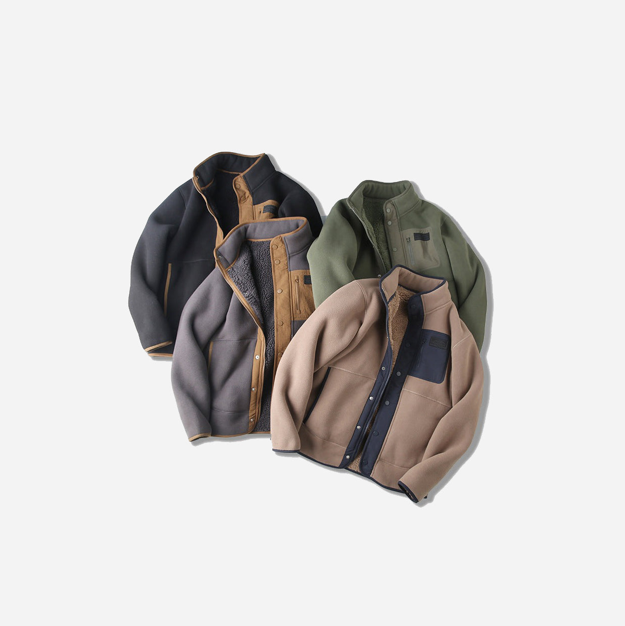 Men’s Fleece-Lined Stand Collar Jacket | Outerwear