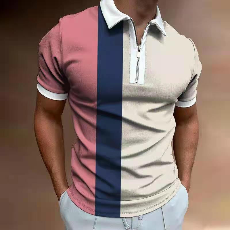 Men’s Striped Polo Shirt | Casual Short Sleeve Tee