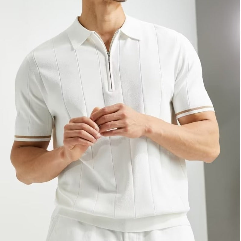 Men’s Zip Polo Shirt | Summer Casual