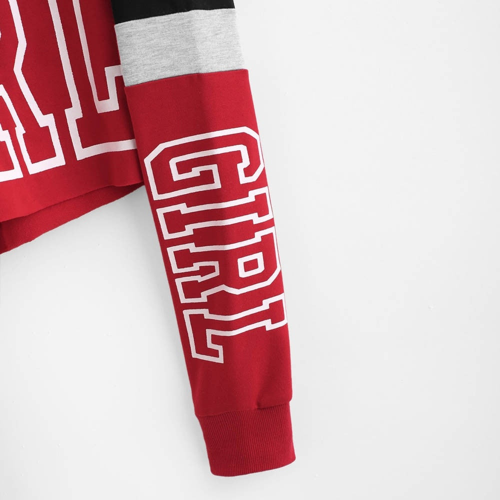 Women’s Crop Hoodie | Patchwork Graphic Sweatshirt