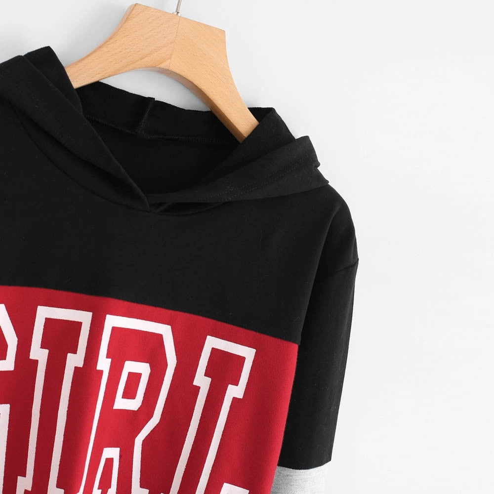 Women’s Crop Hoodie | Patchwork Graphic Sweatshirt