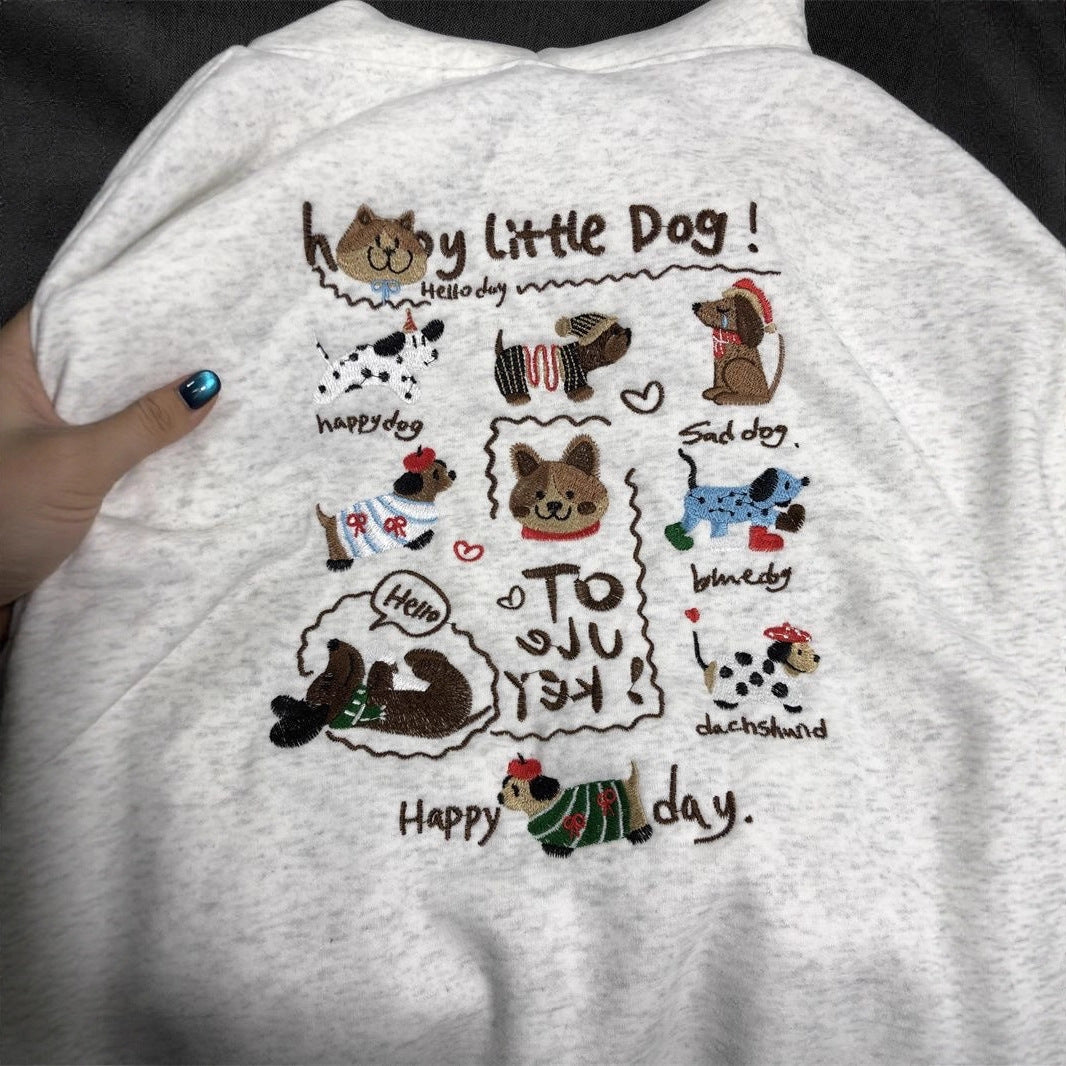Women's Dachshund Embroidered Hoodie | Cute Dog Graphic Sweatshirt
