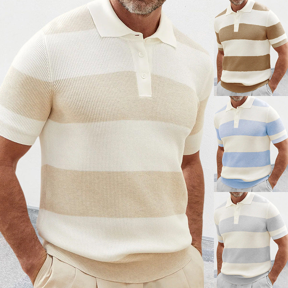Men’s Knit Polo Sweater | Summer Lapel