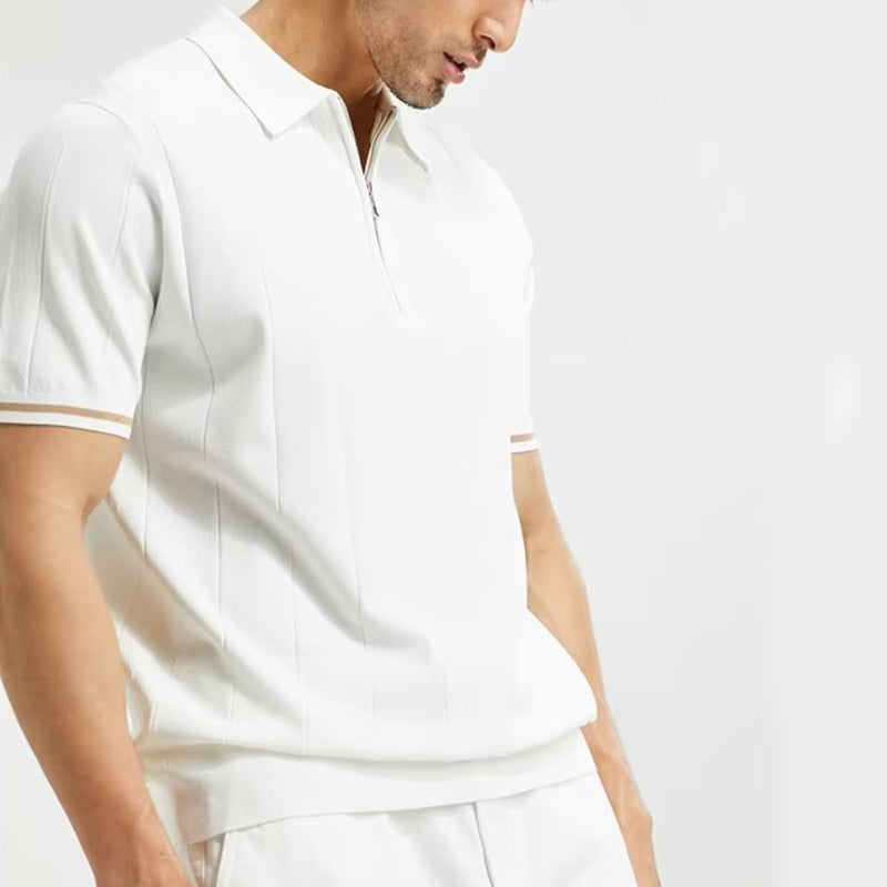 Men’s Zip Polo Shirt | Summer Casual