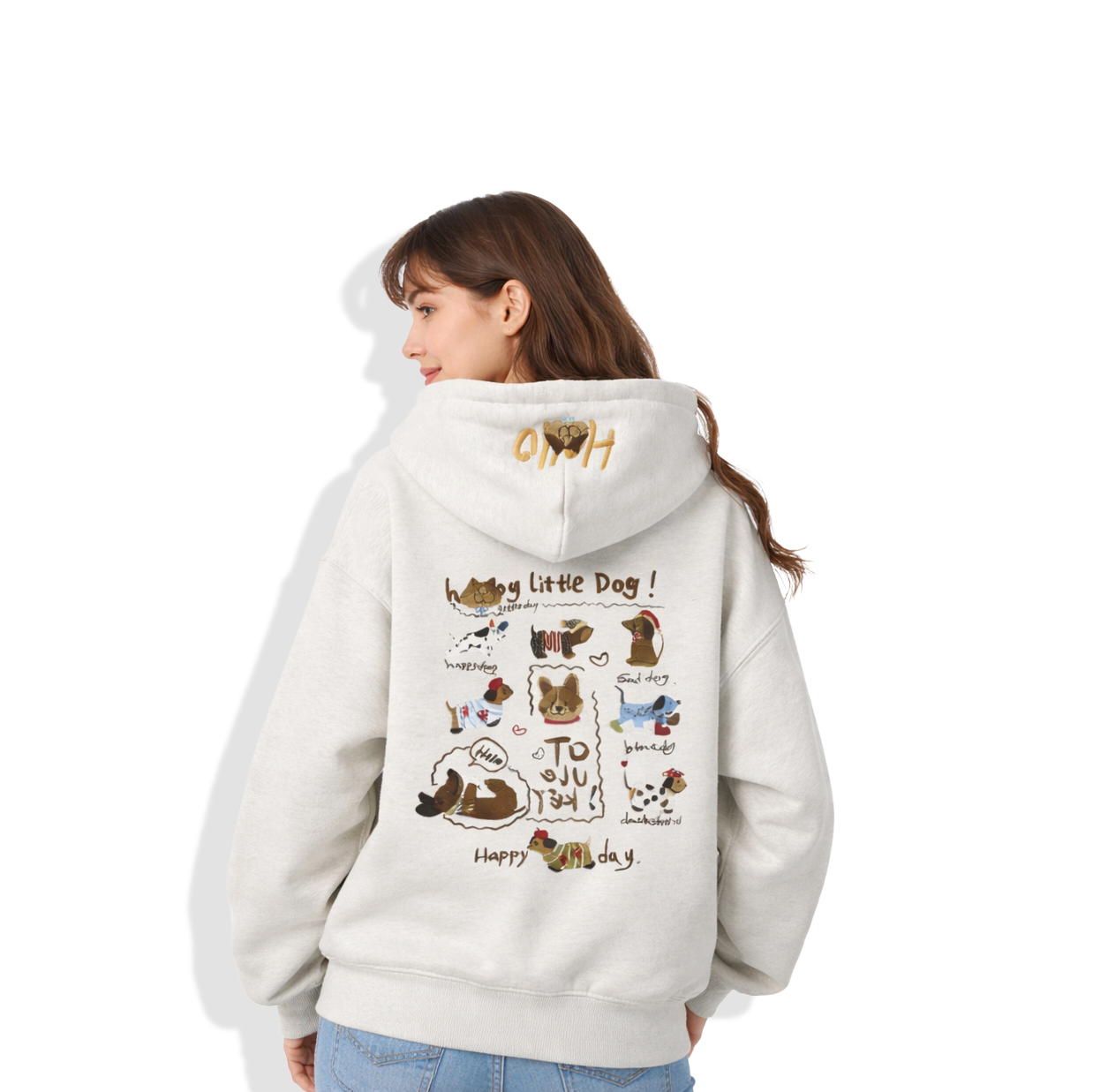 Women's Dachshund Embroidered Hoodie | Cute Dog Graphic Sweatshirt