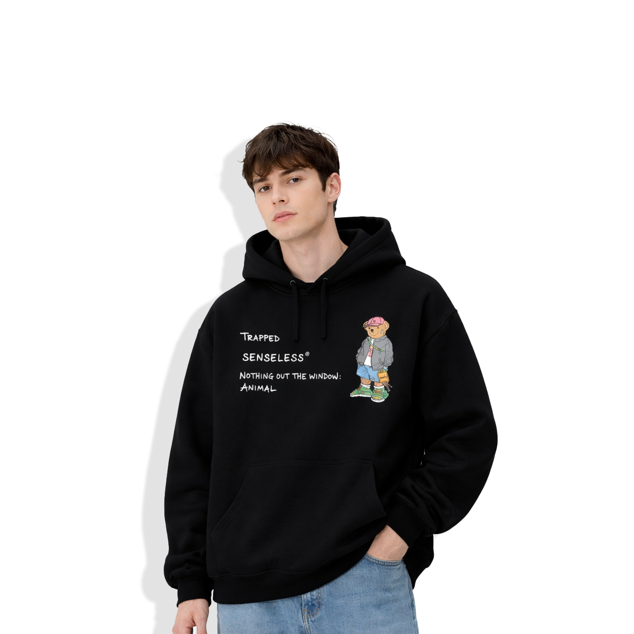 Unisex Retro Bear Hoodie | Cute Couple Graphic Sweatshirt