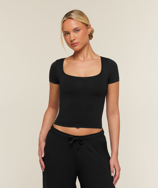 FeatherForm™ Scoop Neck T-Shirt - Black product image