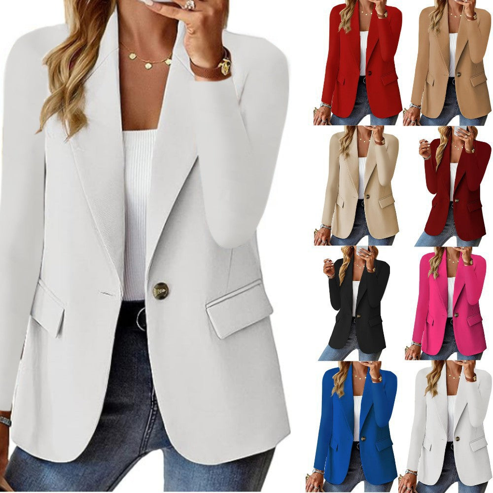 Women’s Casual Blazer Jacket | Lapel Button