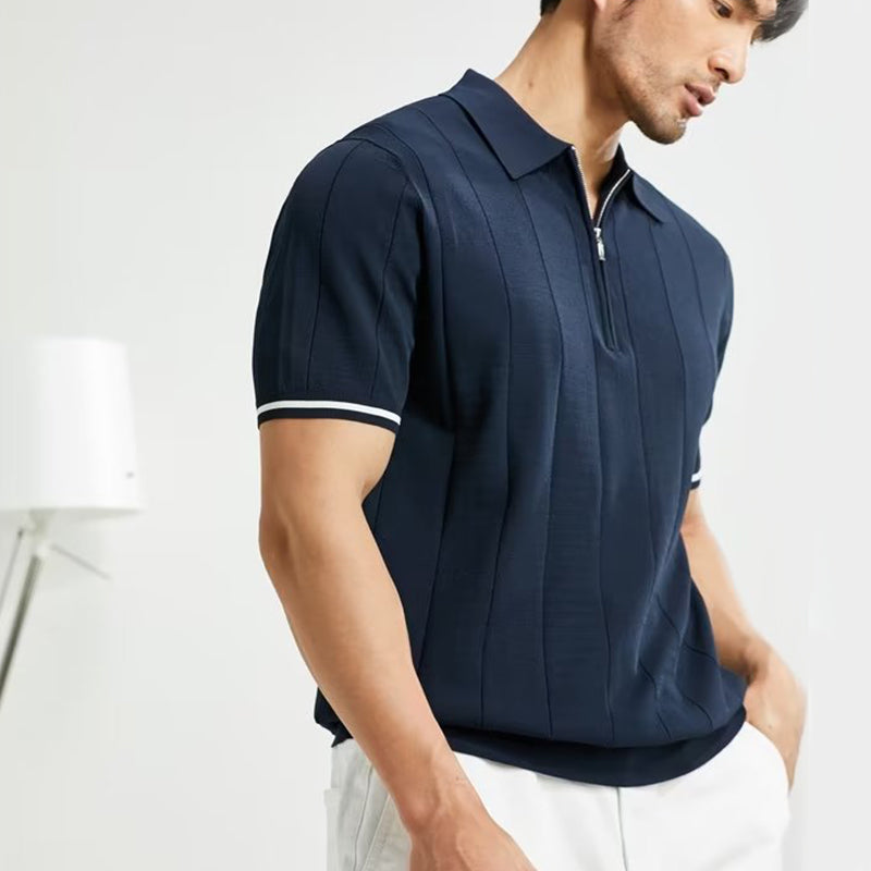 Men’s Zip Polo Shirt | Summer Casual