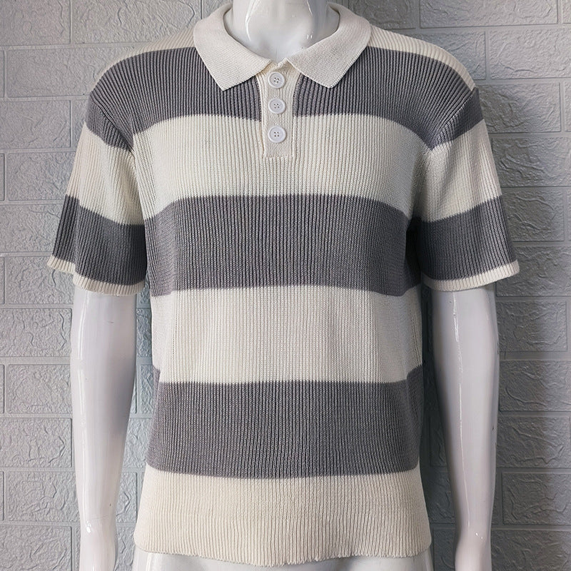 Men’s Knit Polo Sweater | Summer Lapel