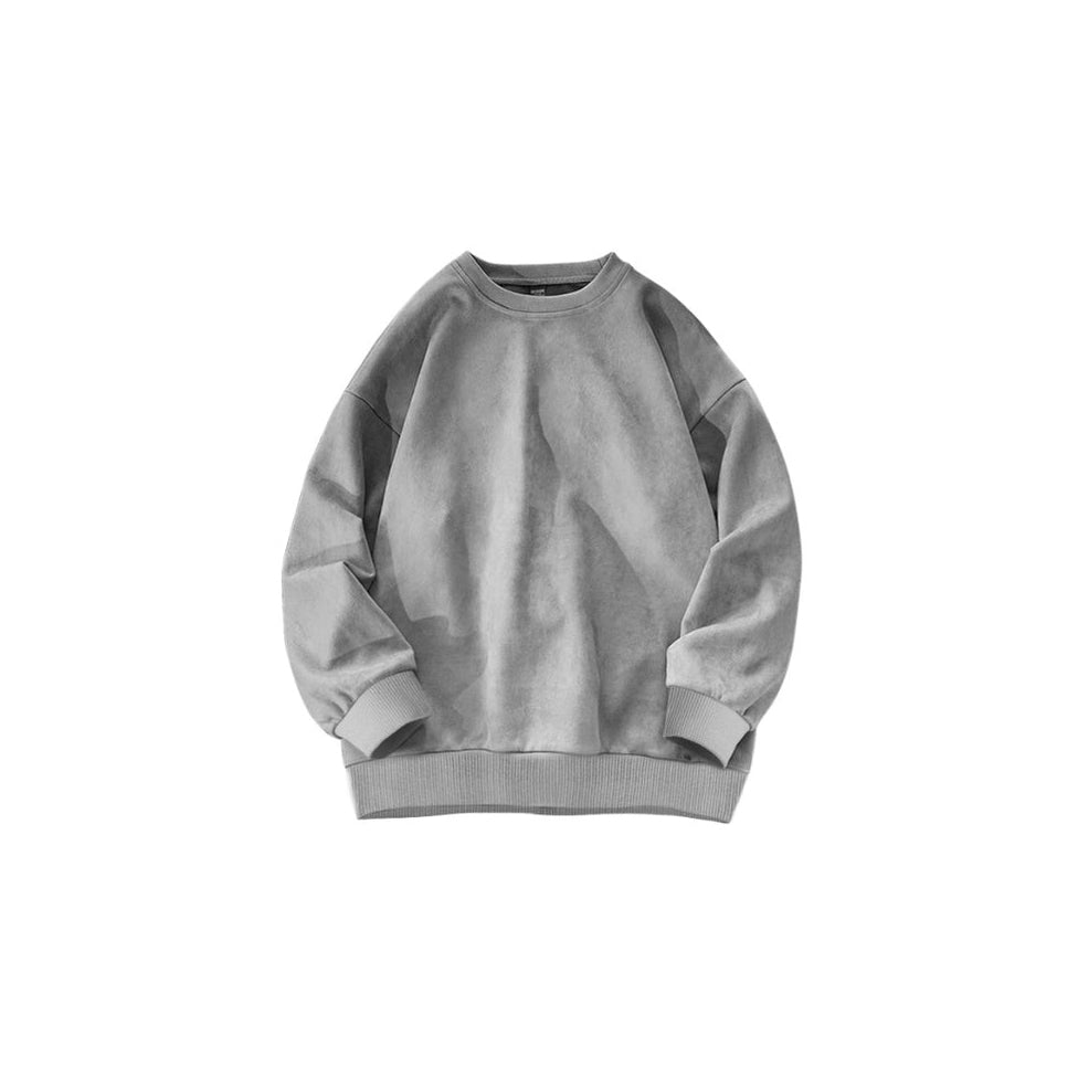 Men's Suede Fleece Hoodie | Solid Casual Pullover