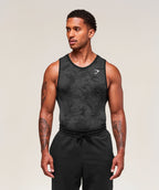 Geo Seamless Tank - Black/Charcoal Grey product image