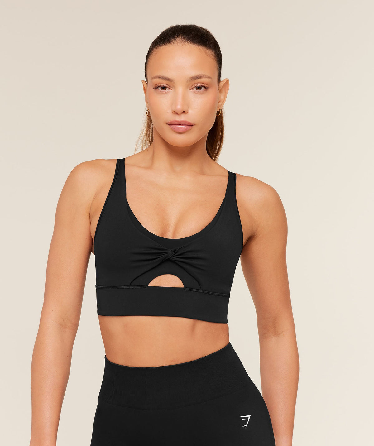 Twist Front Sports Bra - Black product image